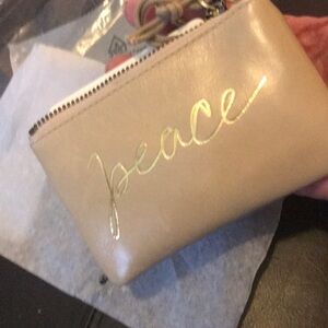 NWT HOBO Peace Sentiment Leather Card/Coin Purse